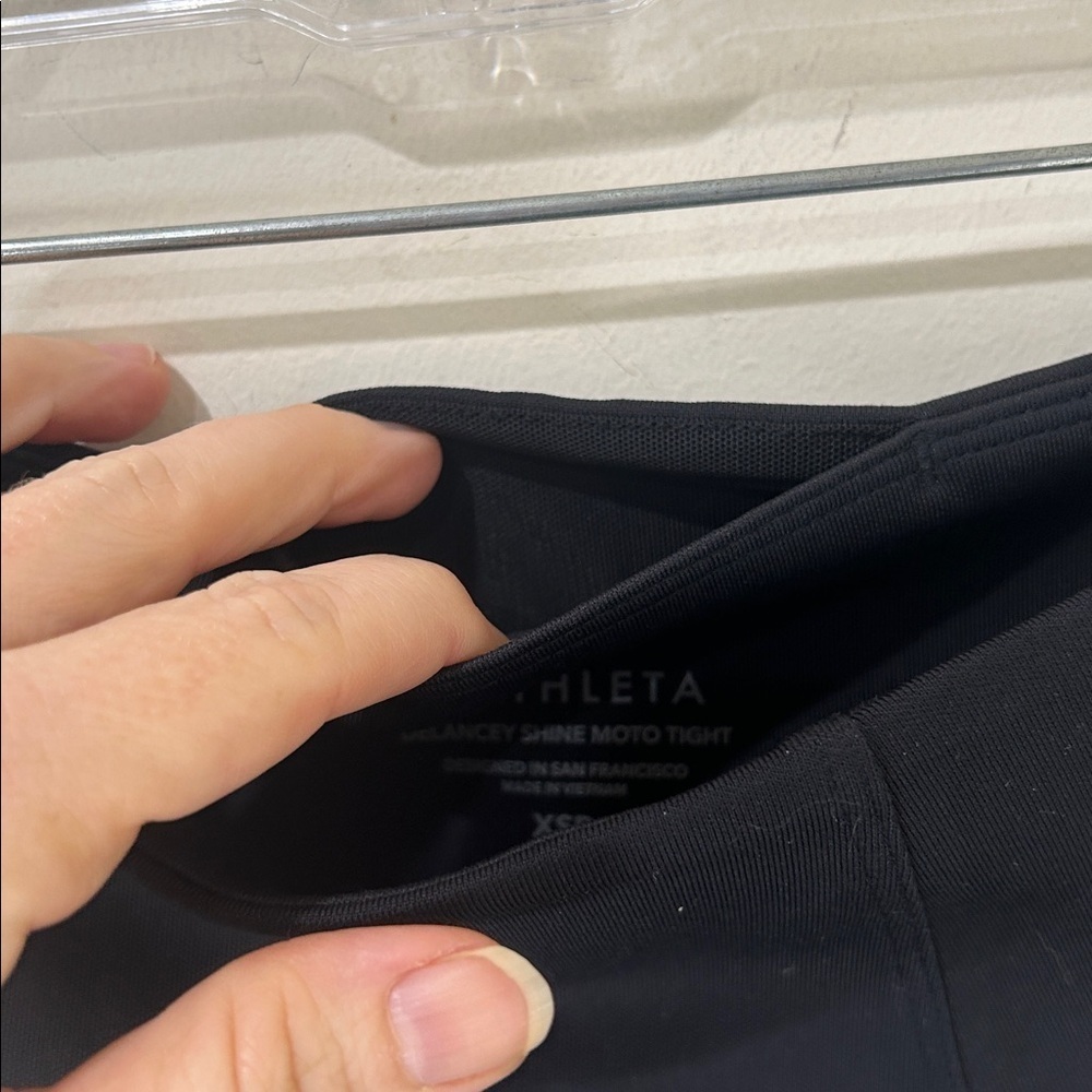 Athleta Delancey Shine Moto Tight Leggings | Black  #631745 Size XSP - Picture 15 of 16